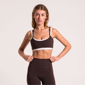 FORM Layered Sports Bra in Espresso